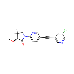 CO[C@@H]1C(=O)N(c2ccc(C#Cc3cncc(Cl)c3)cn2)CC1(C)C ZINC000143757062