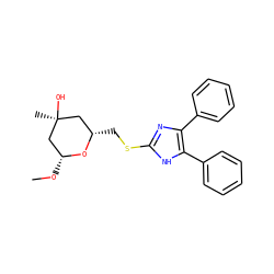 CO[C@@H]1C[C@@](C)(O)C[C@H](CSc2nc(-c3ccccc3)c(-c3ccccc3)[nH]2)O1 ZINC000013730559