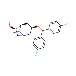 CO[C@@H]1C[C@H]2C[C@H](OC(c3ccc(F)cc3)c3ccc(F)cc3)C[C@H]1N2C ZINC000101038312