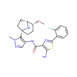 CO[C@@H]1CC[C@@]2(c3c(NC(=O)c4nc(-c5ccccc5F)sc4N)cnn3C)CC[C@H]1N2 ZINC000209925752