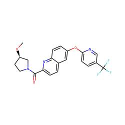 CO[C@@H]1CCN(C(=O)c2ccc3cc(Oc4ccc(C(F)(F)F)cn4)ccc3n2)C1 ZINC001772585521