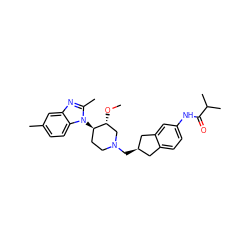 CO[C@@H]1CN(C[C@@H]2Cc3ccc(NC(=O)C(C)C)cc3C2)CC[C@H]1n1c(C)nc2cc(C)ccc21 ZINC000029129085