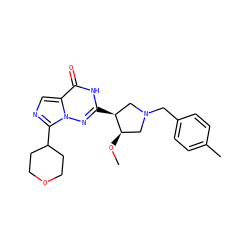 CO[C@@H]1CN(Cc2ccc(C)cc2)C[C@@H]1c1nn2c(C3CCOCC3)ncc2c(=O)[nH]1 ZINC000205458617