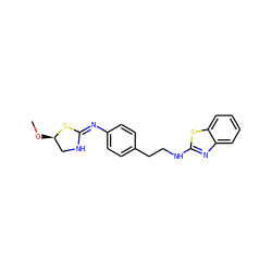 CO[C@@H]1CN/C(=N\c2ccc(CCNc3nc4ccccc4s3)cc2)S1 ZINC000049034372