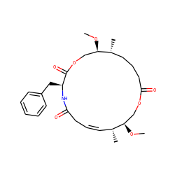 CO[C@@H]1COC(=O)CCC[C@@H](C)[C@H](OC)COC(=O)[C@H](Cc2ccccc2)NC(=O)C/C=C\[C@H]1C ZINC000008035595