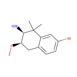 CO[C@@H]1Cc2ccc(O)cc2C(C)(C)[C@@H]1N ZINC000026843623