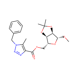 CO[C@@H]1O[C@H](COC(=O)c2nnn(Cc3ccccc3)c2C)[C@H]2OC(C)(C)O[C@@H]12 ZINC000040914269