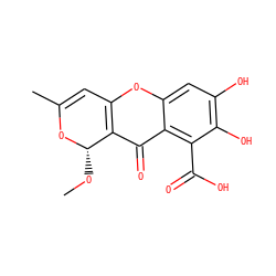 CO[C@@H]1OC(C)=Cc2oc3cc(O)c(O)c(C(=O)O)c3c(=O)c21 ZINC000003973877