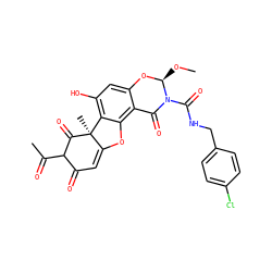 CO[C@@H]1Oc2cc(O)c3c(c2C(=O)N1C(=O)NCc1ccc(Cl)cc1)OC1=CC(=O)C(C(C)=O)C(=O)[C@]13C ZINC000049780817