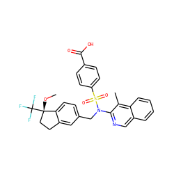 CO[C@]1(C(F)(F)F)CCc2cc(CN(c3ncc4ccccc4c3C)S(=O)(=O)c3ccc(C(=O)O)cc3)ccc21 ZINC000261094167