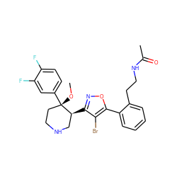 CO[C@]1(c2ccc(F)c(F)c2)CCNC[C@@H]1c1noc(-c2ccccc2CCNC(C)=O)c1Br ZINC000084586866