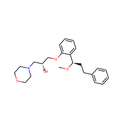 CO[C@H](CCc1ccccc1)c1ccccc1OC[C@H](O)CN1CCOCC1 ZINC000013529128
