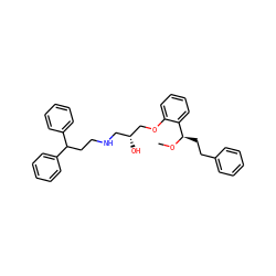 CO[C@H](CCc1ccccc1)c1ccccc1OC[C@H](O)CNCCC(c1ccccc1)c1ccccc1 ZINC000013529141