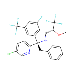 CO[C@H](CN[C@@](Cc1ccccc1)(c1cc(F)cc(C(F)(F)F)c1)c1ccc(Cl)cn1)C(F)(F)F ZINC000115426654