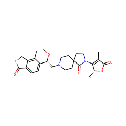 CO[C@H](CN1CCC2(CC1)CCN(C1=C(C)C(=O)O[C@@H]1C)C2=O)c1ccc2c(c1C)COC2=O ZINC001772574253
