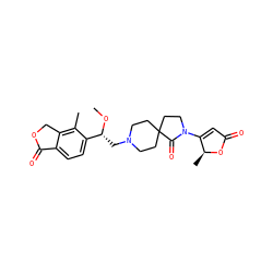 CO[C@H](CN1CCC2(CC1)CCN(C1=CC(=O)O[C@H]1C)C2=O)c1ccc2c(c1C)COC2=O ZINC001772583486