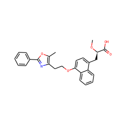 CO[C@H](Cc1ccc(OCCc2nc(-c3ccccc3)oc2C)c2ccccc12)C(=O)O ZINC000013973813