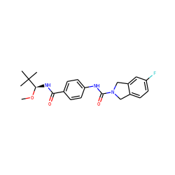 CO[C@H](NC(=O)c1ccc(NC(=O)N2Cc3ccc(F)cc3C2)cc1)C(C)(C)C ZINC001772615232