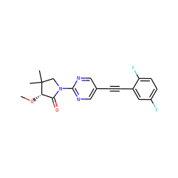 CO[C@H]1C(=O)N(c2ncc(C#Cc3cc(F)ccc3F)cn2)CC1(C)C ZINC000144329708