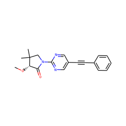 CO[C@H]1C(=O)N(c2ncc(C#Cc3ccccc3)cn2)CC1(C)C ZINC000145065879