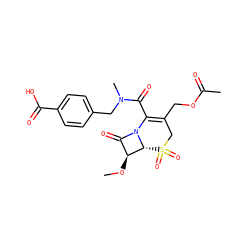 CO[C@H]1C(=O)N2C(C(=O)N(C)Cc3ccc(C(=O)O)cc3)=C(COC(C)=O)CS(=O)(=O)[C@H]12 ZINC000026381533