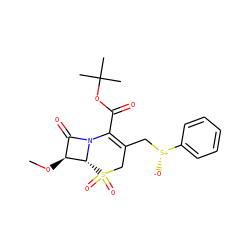 CO[C@H]1C(=O)N2C(C(=O)OC(C)(C)C)=C(C[S@@+]([O-])c3ccccc3)CS(=O)(=O)[C@H]12 ZINC000026569075