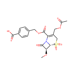 CO[C@H]1C(=O)N2C(C(=O)OCc3ccc(C(=O)O)cc3)=C(COC(C)=O)CS(=O)(=O)[C@H]12 ZINC000026381427