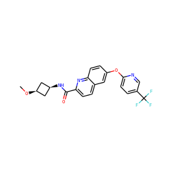 CO[C@H]1C[C@@H](NC(=O)c2ccc3cc(Oc4ccc(C(F)(F)F)cn4)ccc3n2)C1 ZINC001772634137