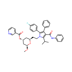 CO[C@H]1C[C@H](OC(=O)c2cccnc2)C[C@@H](CCn2c(-c3ccc(F)cc3)c(-c3ccccc3)c(C(=O)Nc3ccccc3)c2C(C)C)O1 ZINC000198276921