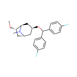 CO[C@H]1C[C@H]2C[C@H](OC(c3ccc(F)cc3)c3ccc(F)cc3)C[C@H]1N2C ZINC000100878423