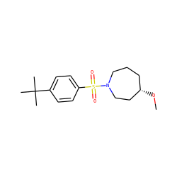 CO[C@H]1CCCN(S(=O)(=O)c2ccc(C(C)(C)C)cc2)CC1 ZINC000043073365