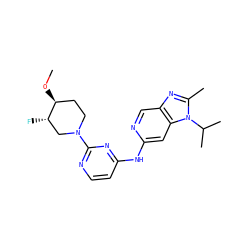 CO[C@H]1CCN(c2nccc(Nc3cc4c(cn3)nc(C)n4C(C)C)n2)C[C@@H]1F ZINC000653768500