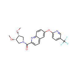 CO[C@H]1CN(C(=O)c2ccc3cc(Oc4ccc(C(F)(F)F)cn4)ccc3n2)C[C@H]1OC ZINC001772600969