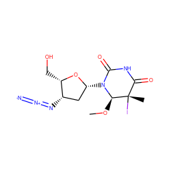 CO[C@H]1N([C@@H]2C[C@H](N=[N+]=[N-])[C@H](CO)O2)C(=O)NC(=O)[C@]1(C)I ZINC000005723232