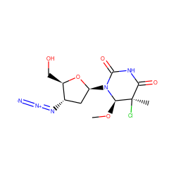 CO[C@H]1N([C@H]2C[C@H](N=[N+]=[N-])[C@@H](CO)O2)C(=O)NC(=O)[C@@]1(C)Cl ZINC000006491183