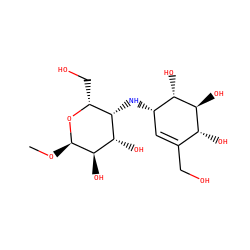 CO[C@H]1O[C@H](CO)[C@H](N[C@H]2C=C(CO)[C@@H](O)[C@H](O)[C@H]2O)[C@H](O)[C@H]1O ZINC000084723690