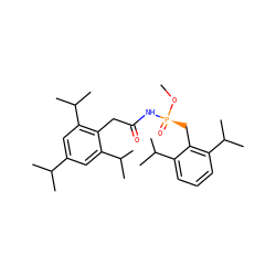 CO[P@@](=O)(Cc1c(C(C)C)cccc1C(C)C)NC(=O)Cc1c(C(C)C)cc(C(C)C)cc1C(C)C ZINC000026747789