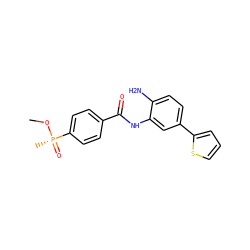 CO[P@](C)(=O)c1ccc(C(=O)Nc2cc(-c3cccs3)ccc2N)cc1 ZINC000040891608