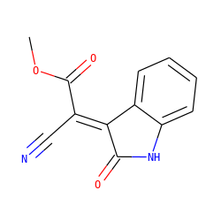 COC(=O)/C(C#N)=C1/C(=O)Nc2ccccc21 ZINC000000075371