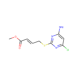 COC(=O)/C=C/CSc1nc(N)cc(Cl)n1 ZINC000006482153