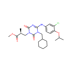 COC(=O)[C@@H](C)Cn1c(=O)nc(Nc2ccc(OC(C)C)c(Cl)c2)n(CC2CCCCC2)c1=O ZINC000200530510