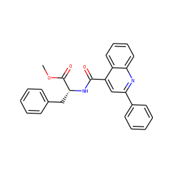 COC(=O)[C@@H](Cc1ccccc1)NC(=O)c1cc(-c2ccccc2)nc2ccccc12 ZINC000013762432