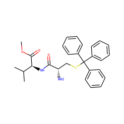 COC(=O)[C@@H](NC(=O)[C@@H](N)CSC(c1ccccc1)(c1ccccc1)c1ccccc1)C(C)C ZINC000005084779