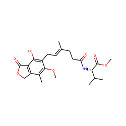 COC(=O)[C@@H](NC(=O)CC/C(C)=C/Cc1c(O)c2c(c(C)c1OC)COC2=O)C(C)C ZINC000096937317
