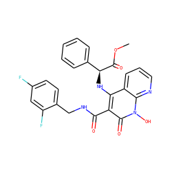 COC(=O)[C@@H](Nc1c(C(=O)NCc2ccc(F)cc2F)c(=O)n(O)c2ncccc12)c1ccccc1 ZINC000169352020