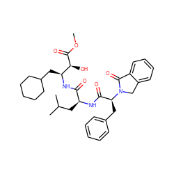 COC(=O)[C@@H](O)[C@H](CC1CCCCC1)NC(=O)[C@H](CC(C)C)NC(=O)[C@H](Cc1ccccc1)N1Cc2ccccc2C1=O ZINC000003915125