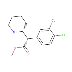 COC(=O)[C@@H](c1ccc(Cl)c(Cl)c1)[C@H]1CCCCN1 ZINC000028645531