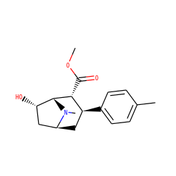 COC(=O)[C@@H]1[C@@H](c2ccc(C)cc2)C[C@H]2C[C@H](O)[C@H]1N2C ZINC000100861847