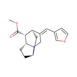 COC(=O)[C@@H]1[C@@H]2C[C@H]3CC[C@H]1N3C/C2=C\c1ccoc1 ZINC000100854112