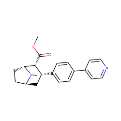 COC(=O)[C@@H]1[C@H](c2ccc(-c3ccncc3)cc2)C[C@H]2CC[C@H]1N2C ZINC000100061111